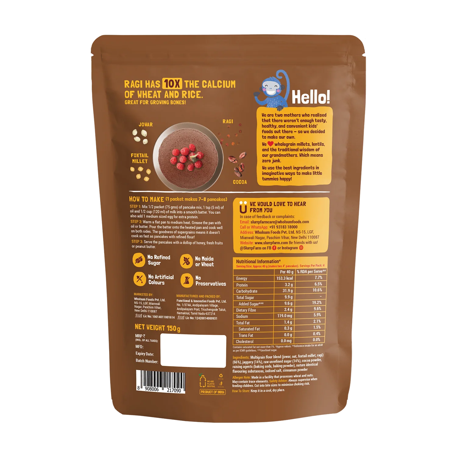 Chocolate Millet Pancake Mix | No Maida - Image 3