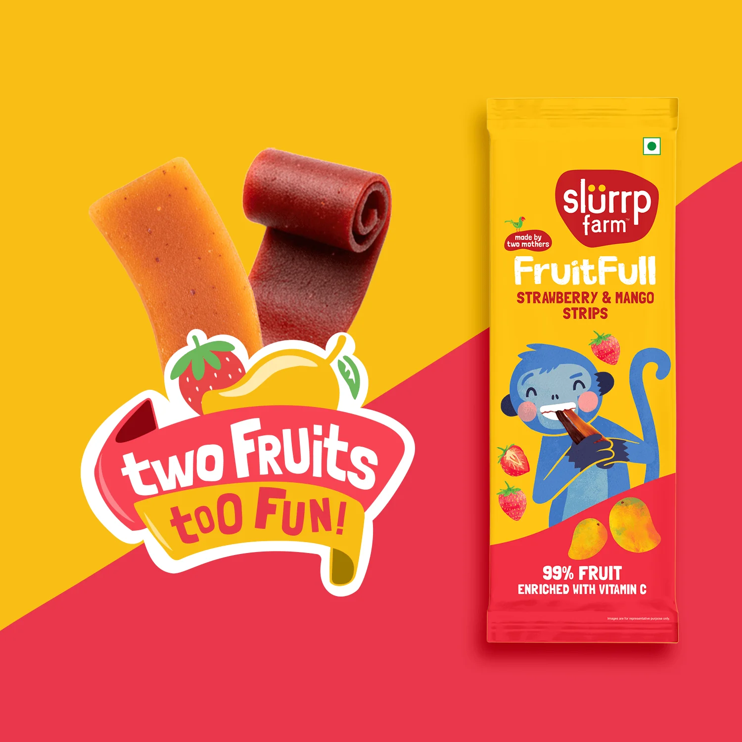 Made with 99% Fruit | FruitFull Strawberry and Mango Strips - Image 15