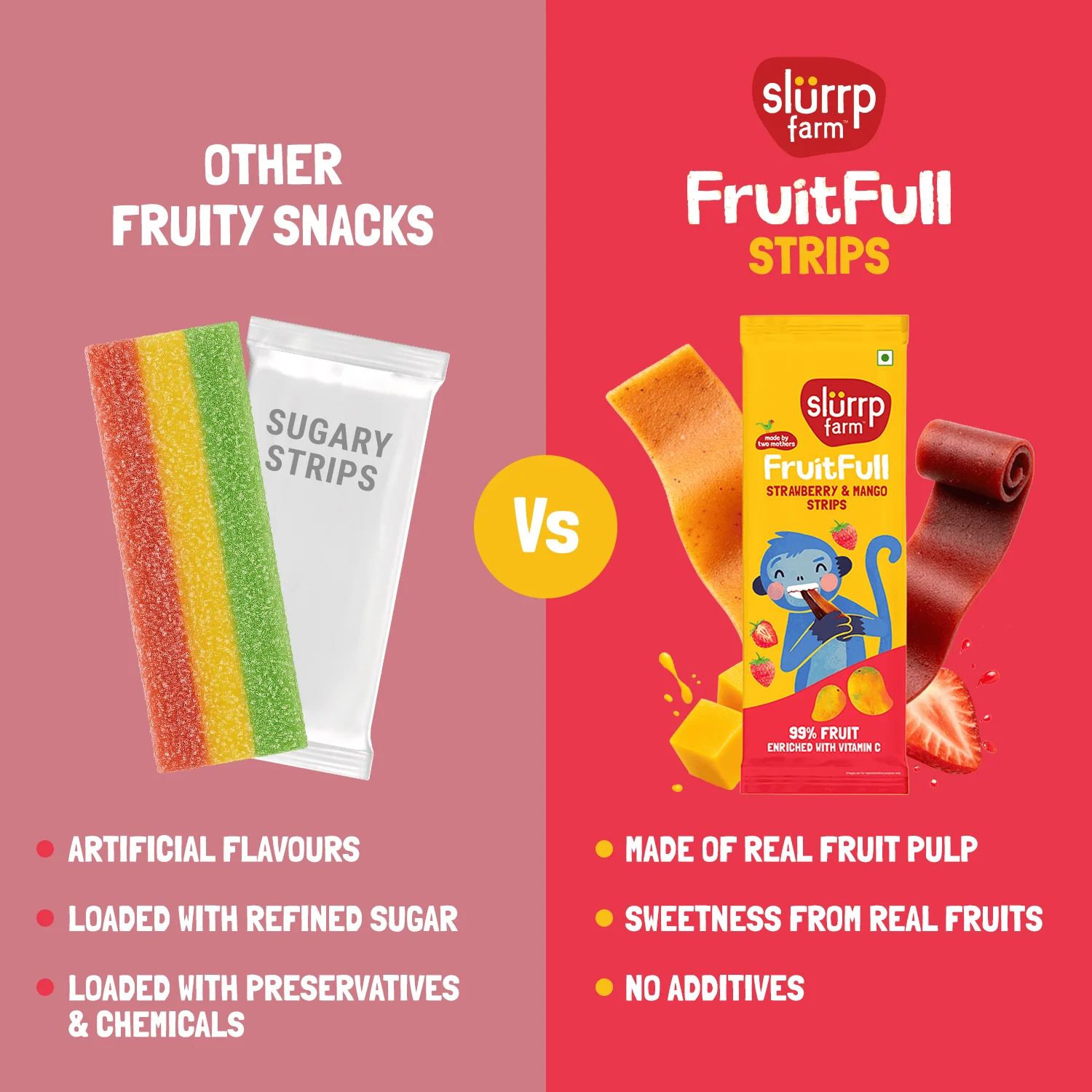 Made with 99% Fruit | FruitFull Strawberry and Mango Strips - Image 9