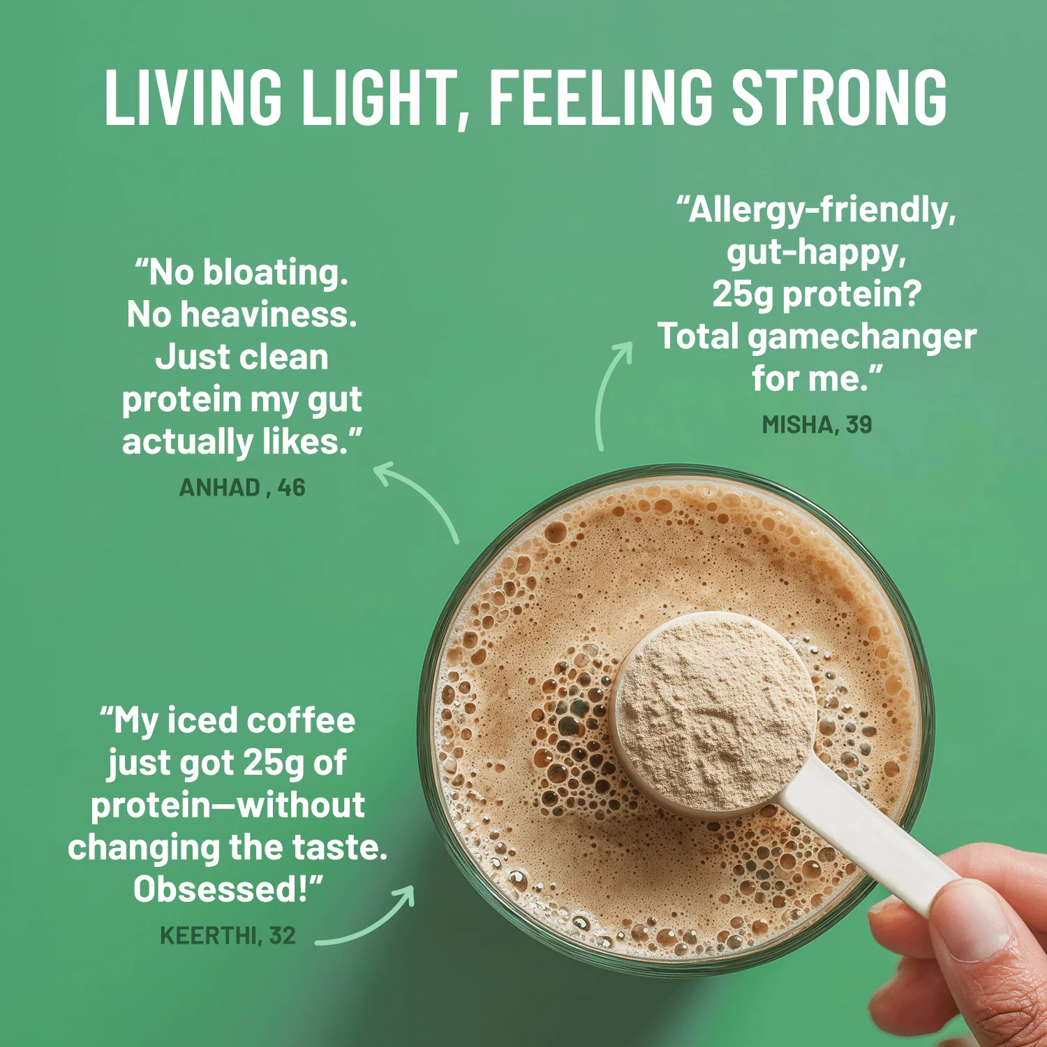 Mille Plant Protein | 25g/Scoop | Coffee-hazelnut | Fermented Yeast Protein | No Bloat I Vegan | 38g Trial Pack - Image 6