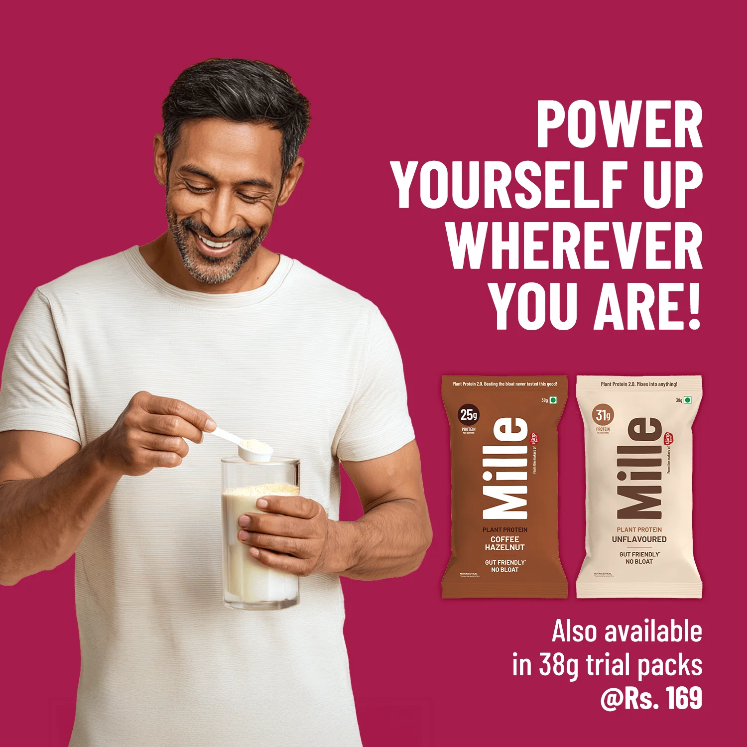 Mille Plant Protein | 31g/Scoop | Unflavoured | Fermented Yeast Protein | No Bloat I Vegan | 38g Trial Pack - Image 5