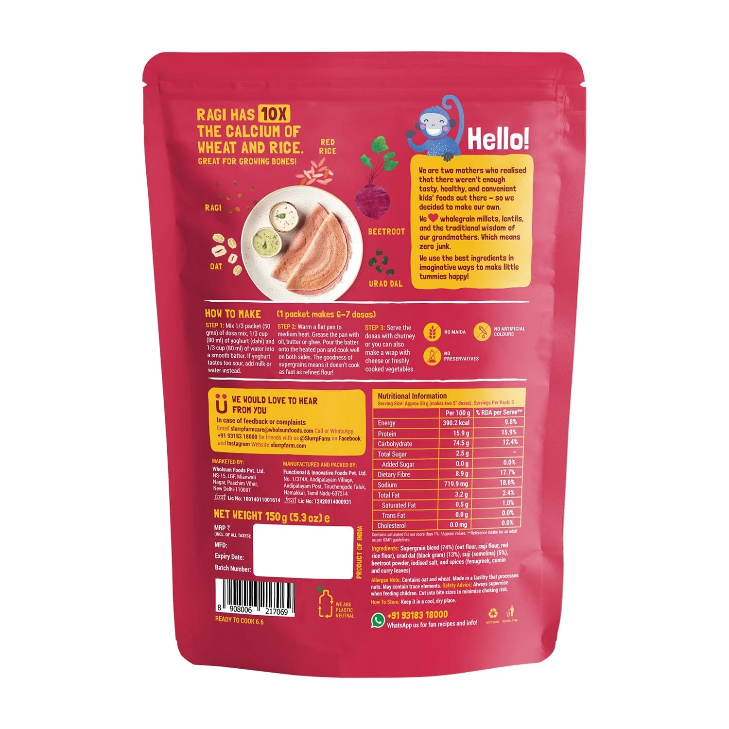 Beetroot Multigrain Millet Dosa Mix - Image 7