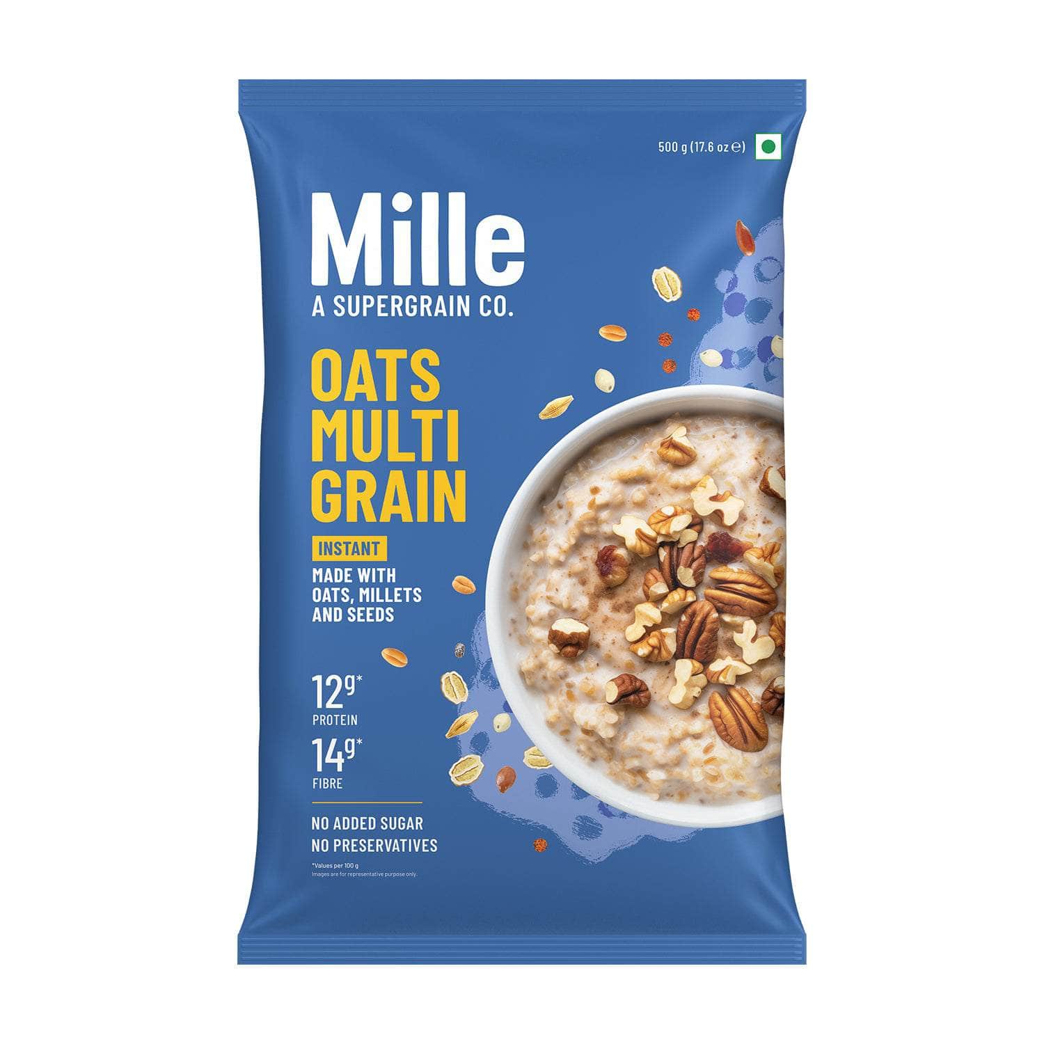 Mille Instant Multigrain Oats | No Sugar | Rolled Oats | High in Protein & Fiber