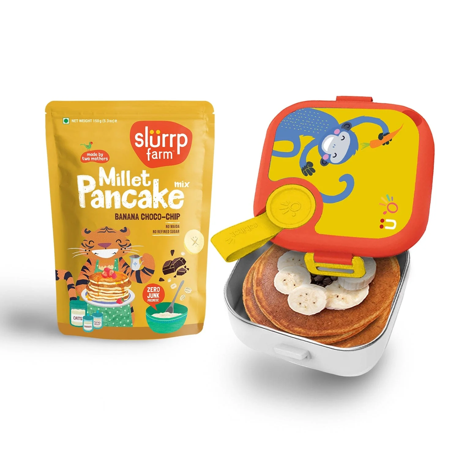 Rabitat Lunch Mate, Banana Choco-Chip Pancake, Classic Masala Millet Noodles Combo - Image 8