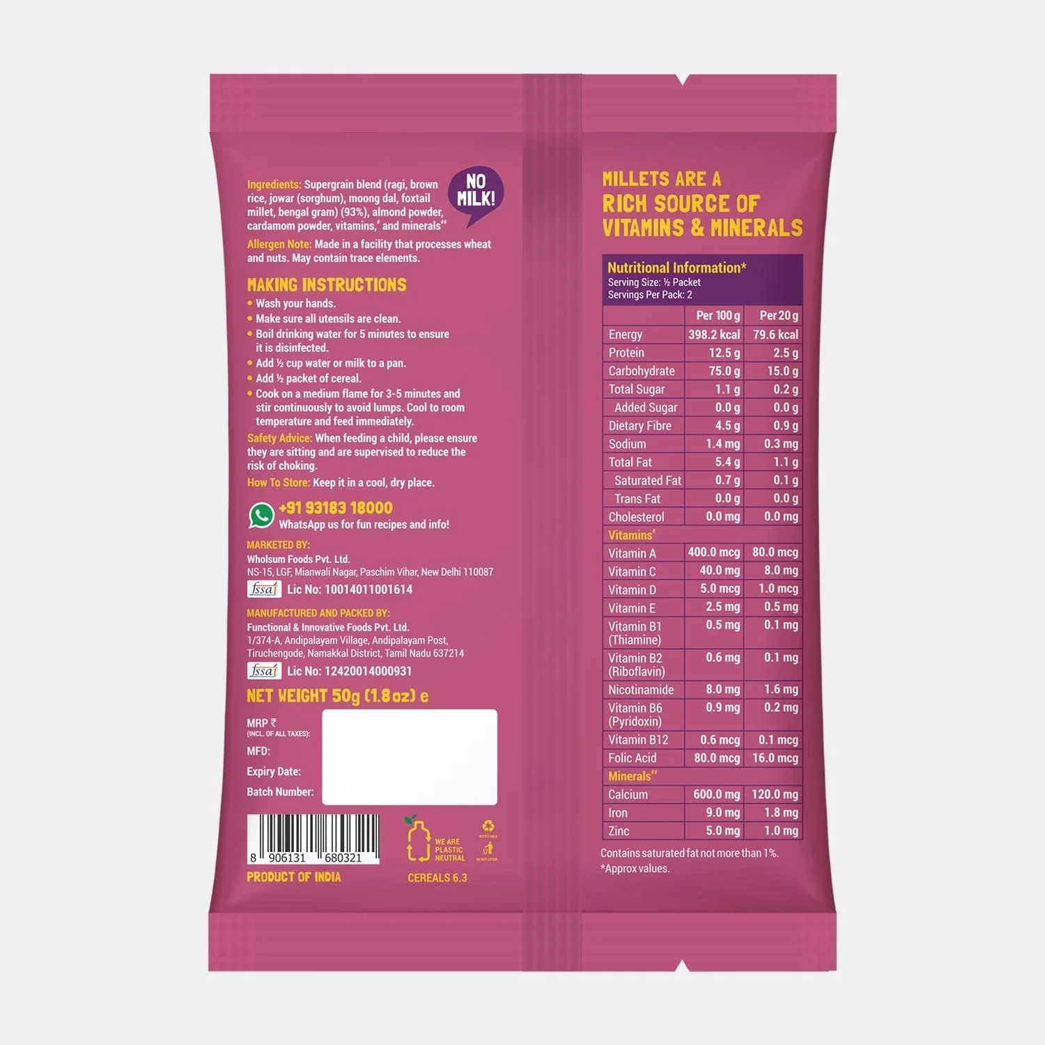 TRIAL PACK - Sathu Maavu | 100% Natural Porridge Mix, 50g Pack - Image 8