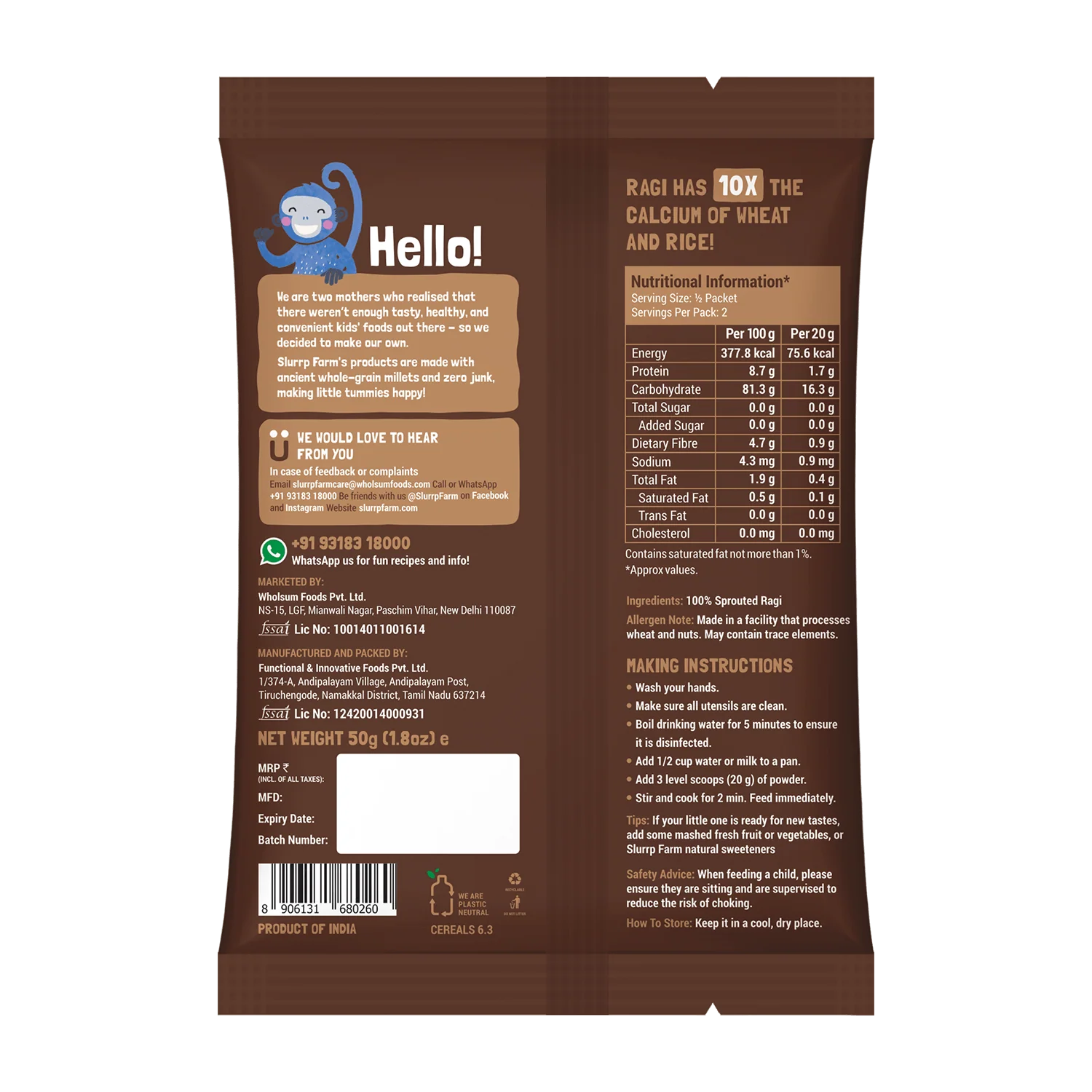Trial Pack - Sprouted Ragi Powder - Image 8